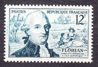 FRANCÚZSKO 1955, Michel 1046, ** čistá séria. BÁJKAR JEAN-PIERRE FLORIAN.