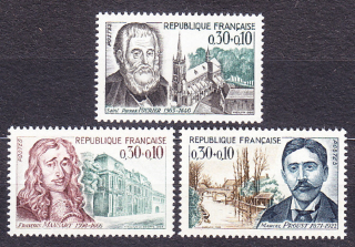 FRANCÚZSKO 1966, Michel 1536-1538, ** čistá séria. SLÁVNE OSOBNOSTI.