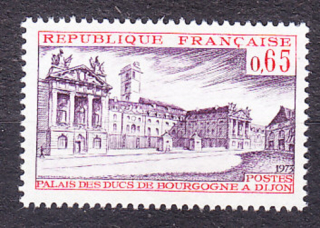 FRANCÚZSKO 1973, Michel 1833, ** čistá séria. TURIZMUS - PALÁC V DIJONE.