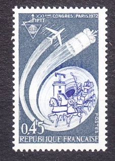 FRANCÚZSKO 1972, Michel 1801, ** čistá séria. POŠTOVÝ KONGRES - DOSTAVNÍK.
