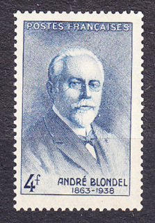 FRANCÚZSKO 1942, Michel 562, ** čistá séria. FYZIK ANDRÉ BLONDEL.