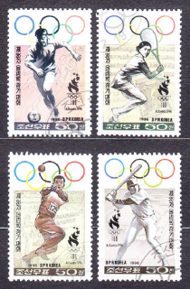 SEVERNÁ KÓREA 1996, Michel 3856-3859, razená séria. LOH V ATLANTE.