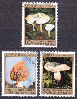 SEVERNÁ KÓREA 1986, Michel 2791-2793, razená séria. HUBY.