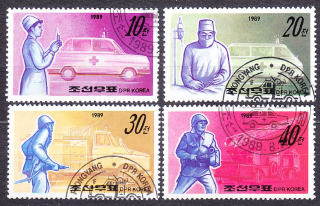 SEVERNÁ KÓREA 1989, Michel 3034-3037, razená séria. POVOLANIA.