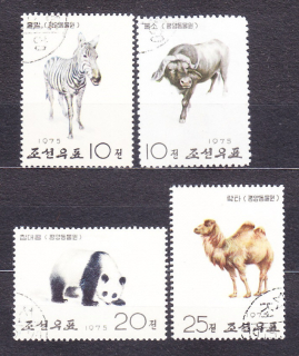 SEVERNÁ KÓREA 1975, Michel 1337-1340, razené. ZVIERATÁ V ZOO.