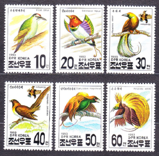 SEVERNÁ KÓREA 1993, Michel 3427-3432, razená séria. VTÁCTVO.