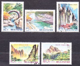 SEVERNÁ KÓREA 1973, Michel 1201-1205, razená séria. KRÁSY PRÍRODY - DIAMANTOVÉ HORY.