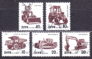 SEVERNÁ KÓREA 1995, Michel 3773-3777, razená séria. PRACOVNÉ STROJE.