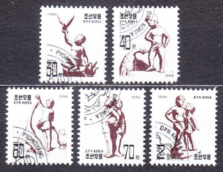 SEVERNÁ KÓREA 1995, Michel 3784-3788, razená séria. SOCHÁRSTVO.
