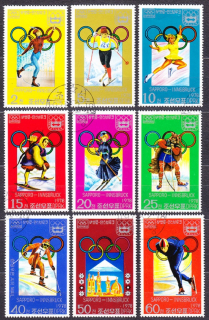 SEVERNÁ KÓREA 1978, Michel 1683-1691, razená séria. ZOH V SAPPORO A V INNSBRUCKU.