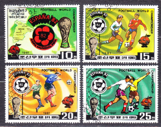 SEVERNÁ KÓREA 1981, Michel 2099-2102, razené. FUTBAL - MS V ŠPANIELSKU.