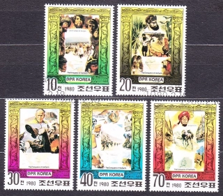 SEVERNÁ KÓREA 1980, Michel 1966-1969, razená séria. SLÁVNI DOBYVATELIA.