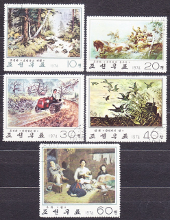 SEVERNÁ KÓREA 1974, Michel 1310-1314, razená séria. MAĽBY - SCÉNY ZO ŽIVOTA.