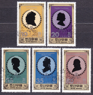 SEVERNÁ KÓREA 1982, Michel 2264-2268, razená séria. BÁSNIK J. W. GOETHE.