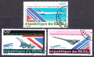 MALI 1979, Michel 725-727, razená séria. LIETADLÁ - CONCORDE.