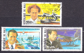 MALI 1986, Michel 1082-1084, razená séria. VODNÉ LIETADLÁ, LETCI.
