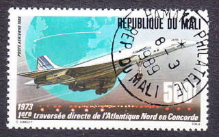 MALI 1988, Michel 1109, razená séria. CONCORDE, TRANSATLANTICKÝ LET.