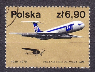 POĽSKO 1979, Michel 2602, razená séria. LIETADLÁ.