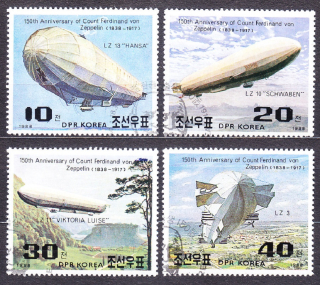 SEVERNÁ KÓREA 1988, Michel 2948-2951, razená séria. VZDUCHOLODE.