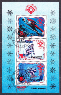SEVERNÁ KÓREA 1984, Michel Block 176, razený hárček. ZOH V SARAJEVE.