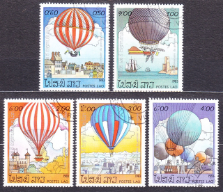LAOS 1983, Michel 647-651, razené. BALÓNY.