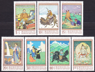 MONGOLSKO 1968, Michel 503-509, ** čistá séria. MAĽBY - MONGOLSKÍ MALIARI.