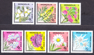 MONGOLSKO 1979, Michel 1208-1214, ** čistá séria. KVETY.