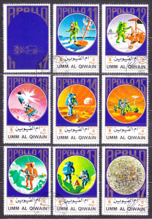 UMM AL QIWAIN 1972, Michel 922-929, razená séria. APOLLO 11-17.