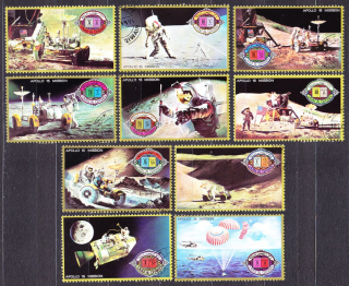 UMM AL QIWAIN 1972, Michel 563-572, razená séria. APOLLO 15.