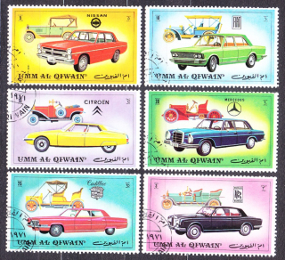 UMM AL QIWAIN 1972, Michel 637-642, razená séria. STARÉ AUTÁ.