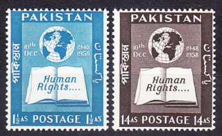 PAKISTAN 1958, Michel 99-100, ** čistá séria. OSN - ĽUDSKÉ PRÁVA.