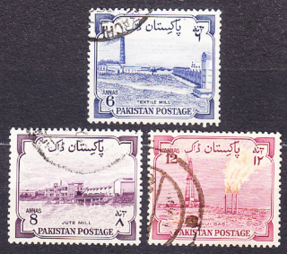 PAKISTAN 1955, Michel 74-76, razené. PRIEMYSEL.