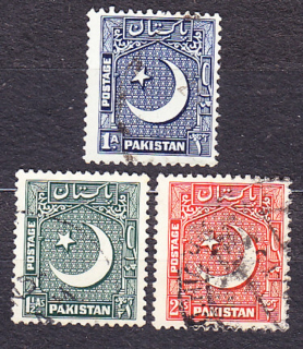 PAKISTAN 1949, Michel 47-49, razené. POLMESIAC.