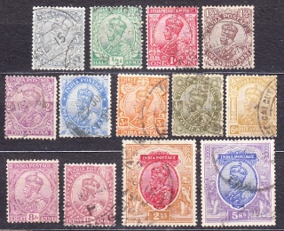 INDIA 1911, Michel 75-85, 87-88, razené. KOLÓNIE. KRÁĽ GEORGE V.