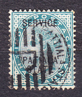 PATIALA 1891, Michel 8, razená. KOLÓNIE. SLUŽOBNÉ. KRÁĽOVNÁ VICTORIA.