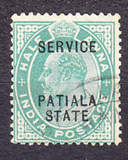 PATIALA 1903, Michel 20, razená. SLUŽOBNÉ. KOLÓNIE. KRÁĽ EDWARD VII.