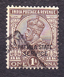 PATIALA 1927, Michel 42, razená. KOLÓNIE. SLUŽOBNÉ. KRÁĽ GEORGE V.