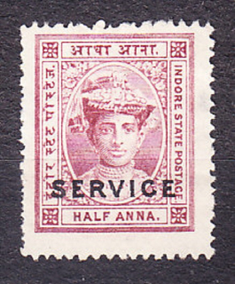 INDORE 1904, Michel 2, čistá bez lepu. KOLÓNIE. SLUŽOBNÉ. PANOVNÍK YESHWANT RAO II.