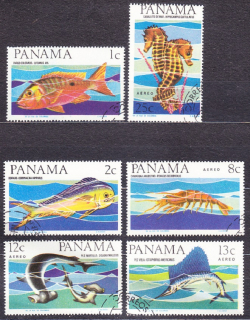 PANAMA 1965, Michel 850-855, razená séria. RYBY, MORSKÉ ŽIVOČÍCHY.