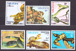 LAOS 1986, Michel 929-934, razené. HADY.
