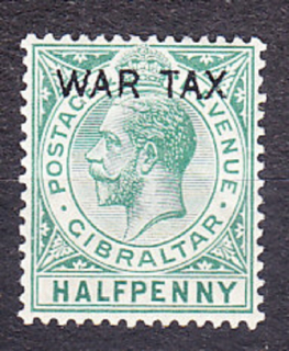 GIBRALTAR 1918, Michel 75, * čistá séria. KOLÓNIE. KRÁĽ GEORGE V. - PRETLAČ.