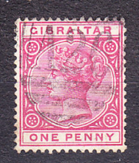 GIBRALTAR 1886, Michel 9, razená. KOLÓNIE. KRÁĽOVNÁ VICTORIA.