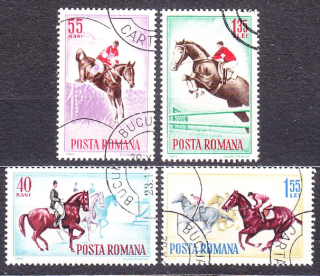 RUMUNSKO 1964, Michel 2276-2279, razená séria. JAZDECTVO, KONE.