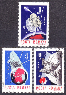 RUMUNSKO 1966, Michel 2509-2511, razené. VÝSKUM VESMÍRU.