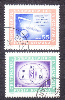 RUMUNSKO 1966, Michel 2533-2534, razená séria. METRICKÝ SYSTÉM.