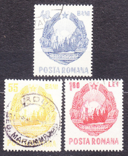 RUMUNSKO 1967, Michel 2631-2633, razená séria. ŠTÁTNY ZNAK.