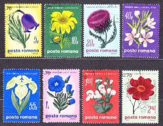 RUMUNSKO 1970, Michel 2824-2831, razená séria. STEPNÉ KVETY.