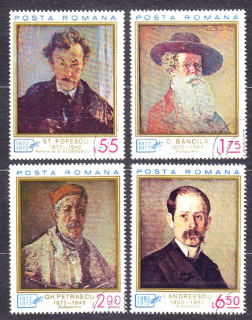 RUMUNSKO 1972, Michel 3044-3047, razená séria. MAĽBY - RUMUNSKÍ MALIARI.