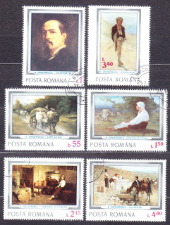 RUMUNSKO 1977, Michel 3404-3409, razená séria. MAĽBY - N. GRIGORESCU.