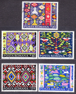 RUMUNSKO 1975, Michel 3297-3301, razené. SEDLIACKE KOBERCE.
